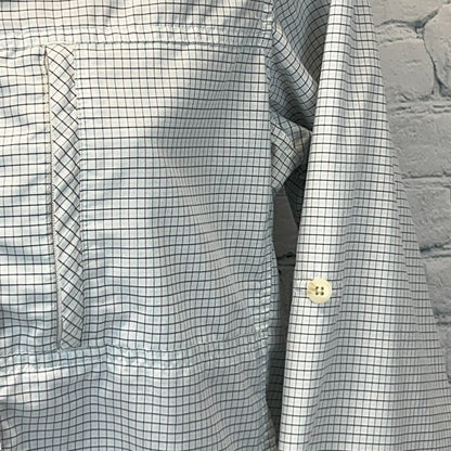 ExOfficio Button Front Shirt Hiking Hiker Fishing Blue Check Womens S Small