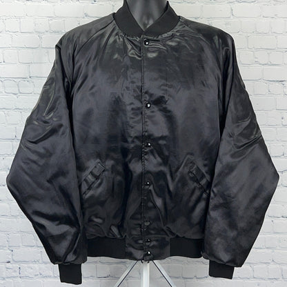 Vintage 90s PBA Tour Satin Jacket Bowling Bowler Made In USA Black 2XL XXL
