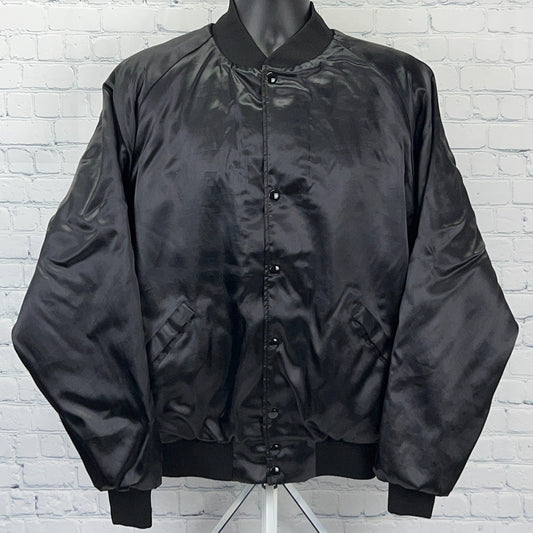Vintage 90s PBA Tour Satin Jacket Bowling Bowler Made In USA Black 2XL XXL