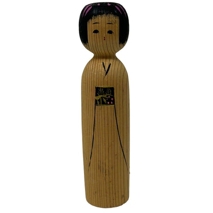 Vintage Japanese Wooden Yashima Matagoro Style Kokeshi Doll Art Handmade Signed