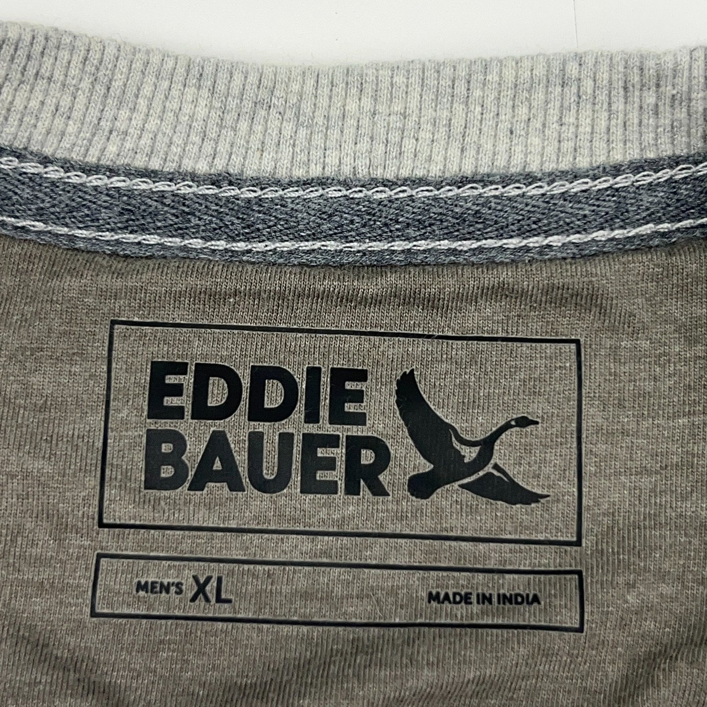 Eddie Bauer Thermal Henley XL X‑Large Gray Cotton Long Sleeve Waffle Knit Shirt
