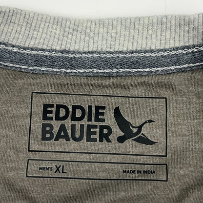 Eddie Bauer Thermal Henley XL X‑Large Gray Cotton Long Sleeve Waffle Knit Shirt