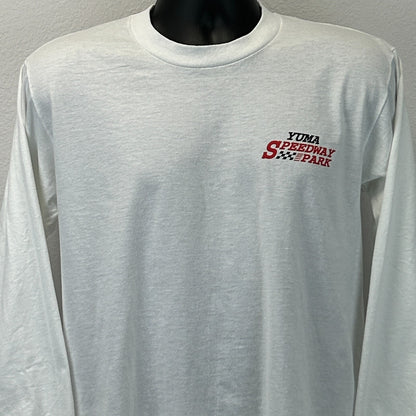 Vintage 90s Yuma Speedway Park T Shirt Cocopah Arizona Race Track White M Medium