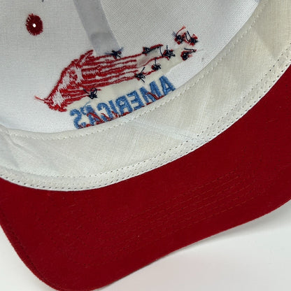 Vintage 90s Bay Meadows Racetrack Hat Baseball Cap Horse Racing Strapback Blue