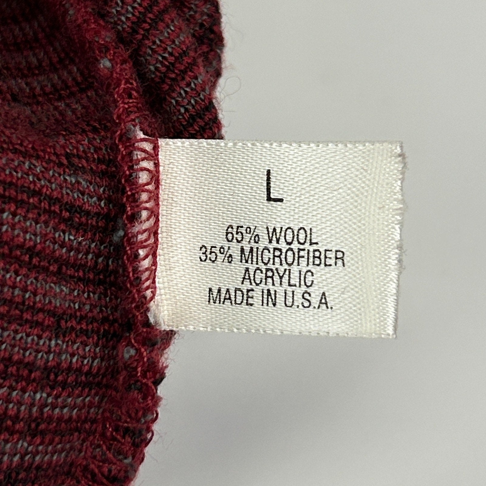 Vintage 90s St Croix Shop Wool Blend Polo Sweater Made In USA Red L Large - Neon Vintage