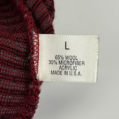 Vintage 90s St Croix Shop Wool Blend Polo Sweater Made In USA Red L Large - Neon Vintage