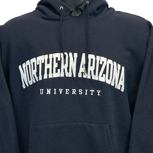 Northern Arizona University Hoodie Large Champion Hooded Sweatshirt Mens Blue