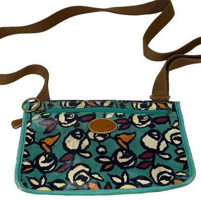 Bolso bandolera pequeño con estampado floral azul Key Per Mini de Fossil para mujer SL4139