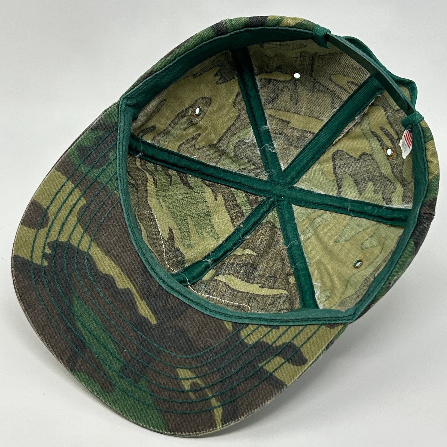 Vintage Levi Garrett Chewing Tobacco Hat Baseball Cap Camouflage Snapback Green