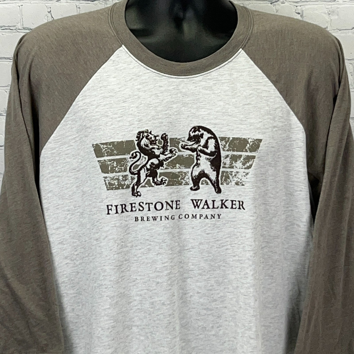 Firestone Walker Brewing Company Beer Shirt XL 3/4 Sleeve Raglan Baseball Tee