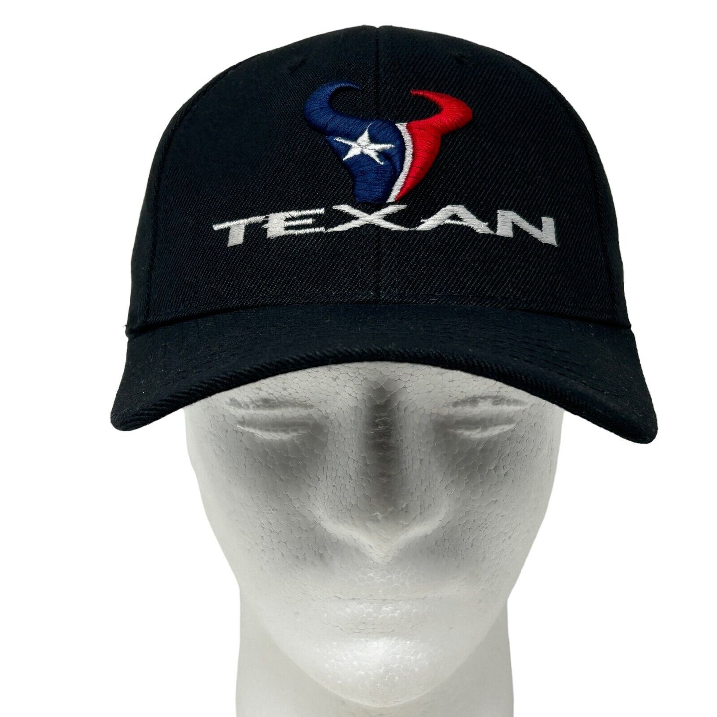 Texan Texas Strapback Hat Longhorn Lone Star State Black Six Panel Baseball Cap