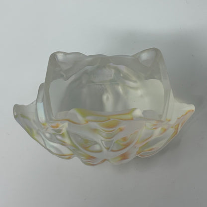 Versace x Rosenthal Blown Glass Paperweight Medusa Iridescent Opalescent White