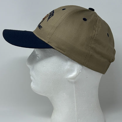 Vintage 90s Denison Livestock Auction Hat Baseball Cap Iowa Bulls Snapback Beige