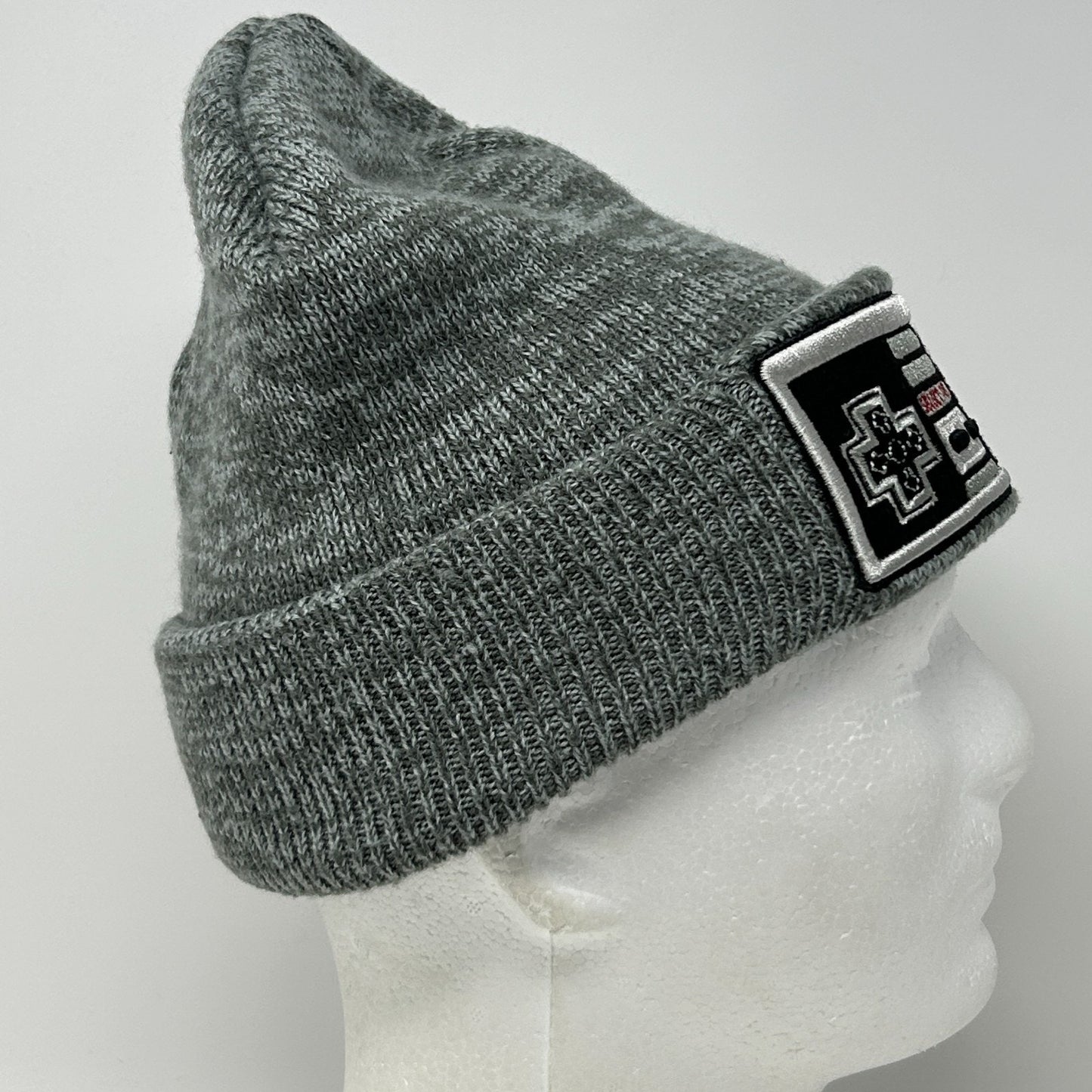Nintendo NES Controller Beanie Winter Hat Toque Video Gamer Flip Cuffed Gray