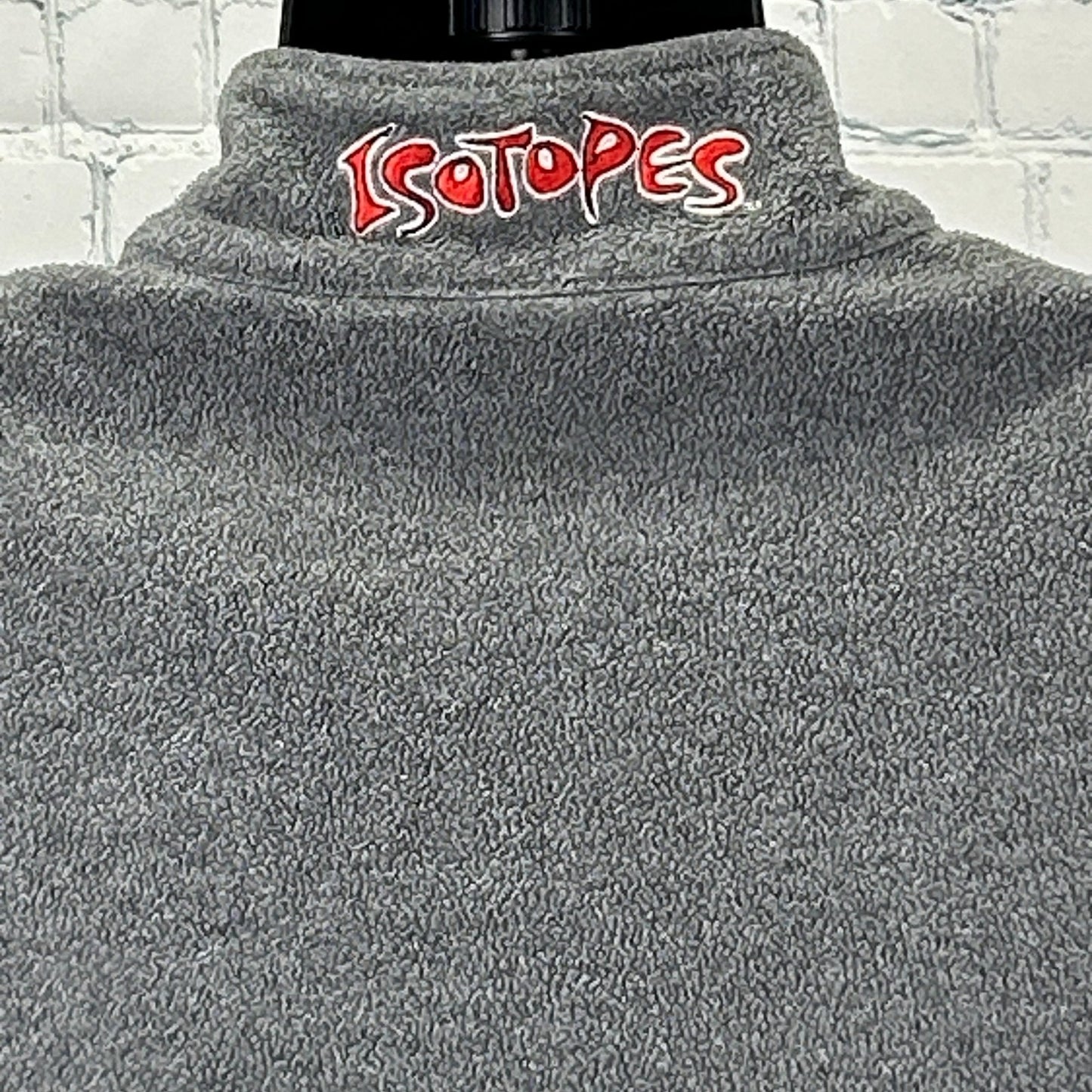 Albuquerque Isotopes 1/4 Quarter Zip Fleece Jacket MiLB Pepsi Cola Gray M Medium