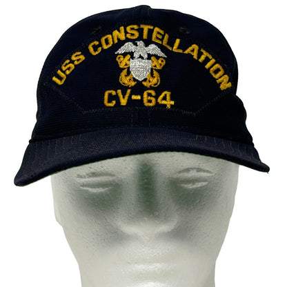 USS Constellation CV-64 Vintage 70s Hat Navy New Era USA Snapback Baseball Cap