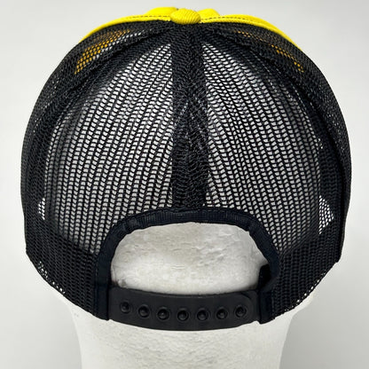 Vintage 80s Estemine Herbicide Trucker Hat Baseball Cap Farmer Snapback Yellow