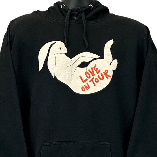 Harry Styles Love On Tour Hoodie Hooded Sweatshirt Rabbit Bunny Black XXL 2XL