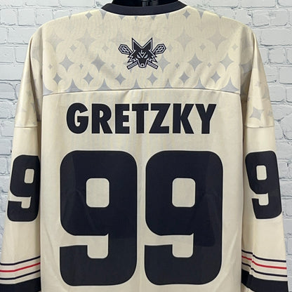 Las Vegas Desert Dogs Wayne Gretzky Jersey Shirt XL X-Large Lacrosse City Beige