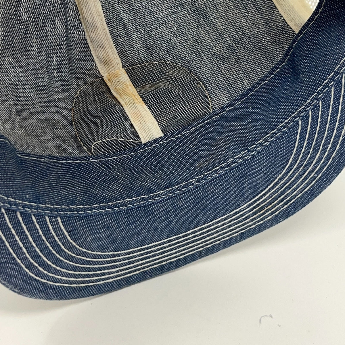 Vintage Contracting Material Co Wheeling Illinois Denim Trucker Hat Baseball Cap