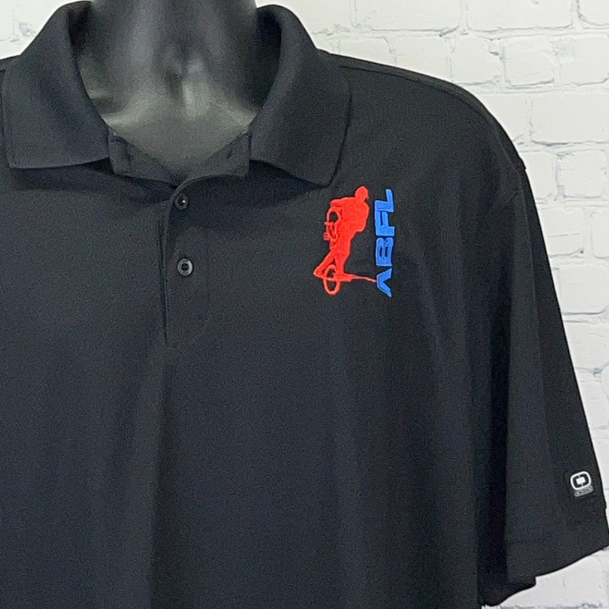 American BMX Flatland League ABFL Embroidered OGIO Black Polo Shirt Mens 2XL XXL