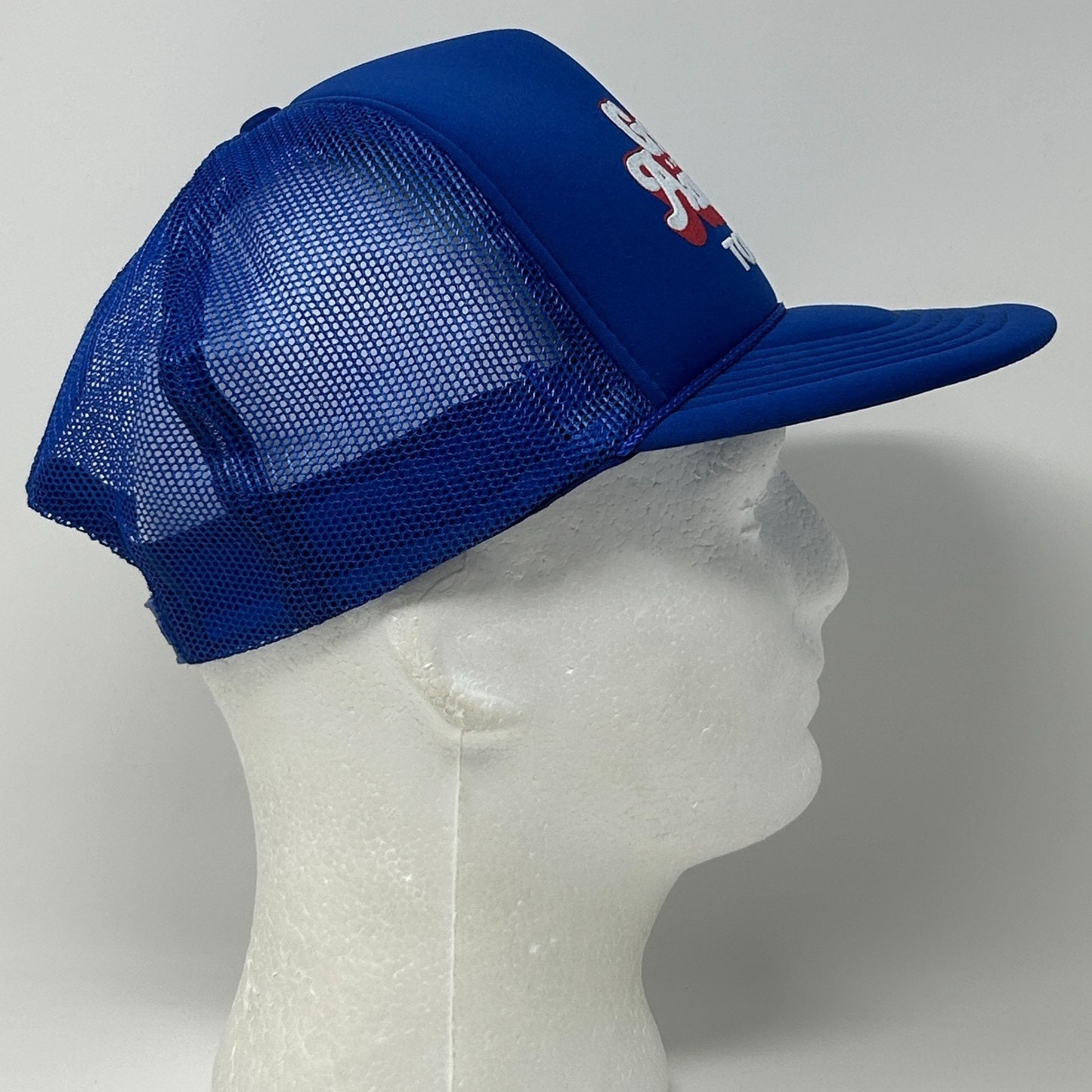Vintage 90s Great American Towing Trucker Hat Baseball Cap Blue Mesh Snapback
