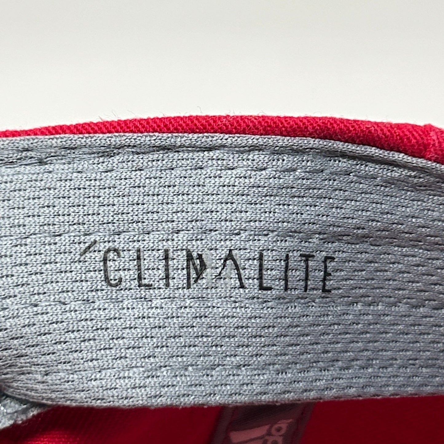 Adidas Climalite Dad Hat Baseball Cap Red Logo Strapback 6 Panel Unstructured