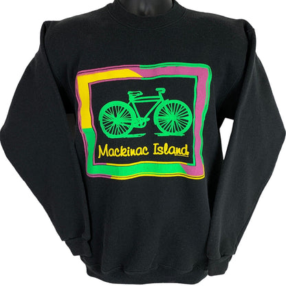 Mackinac Island Michigan Vintage 90s Sweatshirt Bicycle Bike Made In USA Small