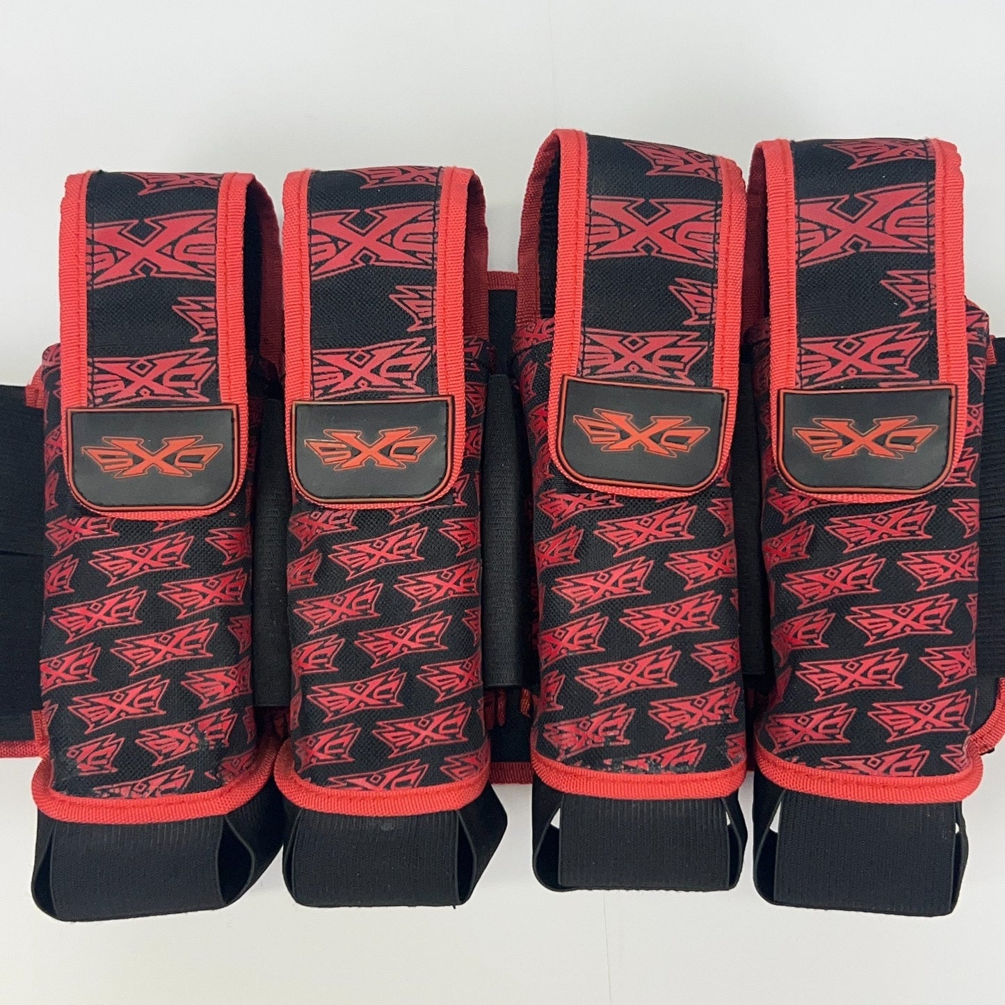 SXC Paintball Pod Pack Harness 4+3+4 (4+7) Black and Red Logo Tournament Belt