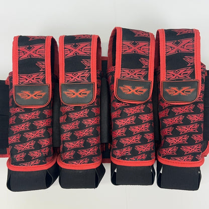 SXC Paintball Pod Pack Harness 4+3+4 (4+7) Black and Red Logo Tournament Belt
