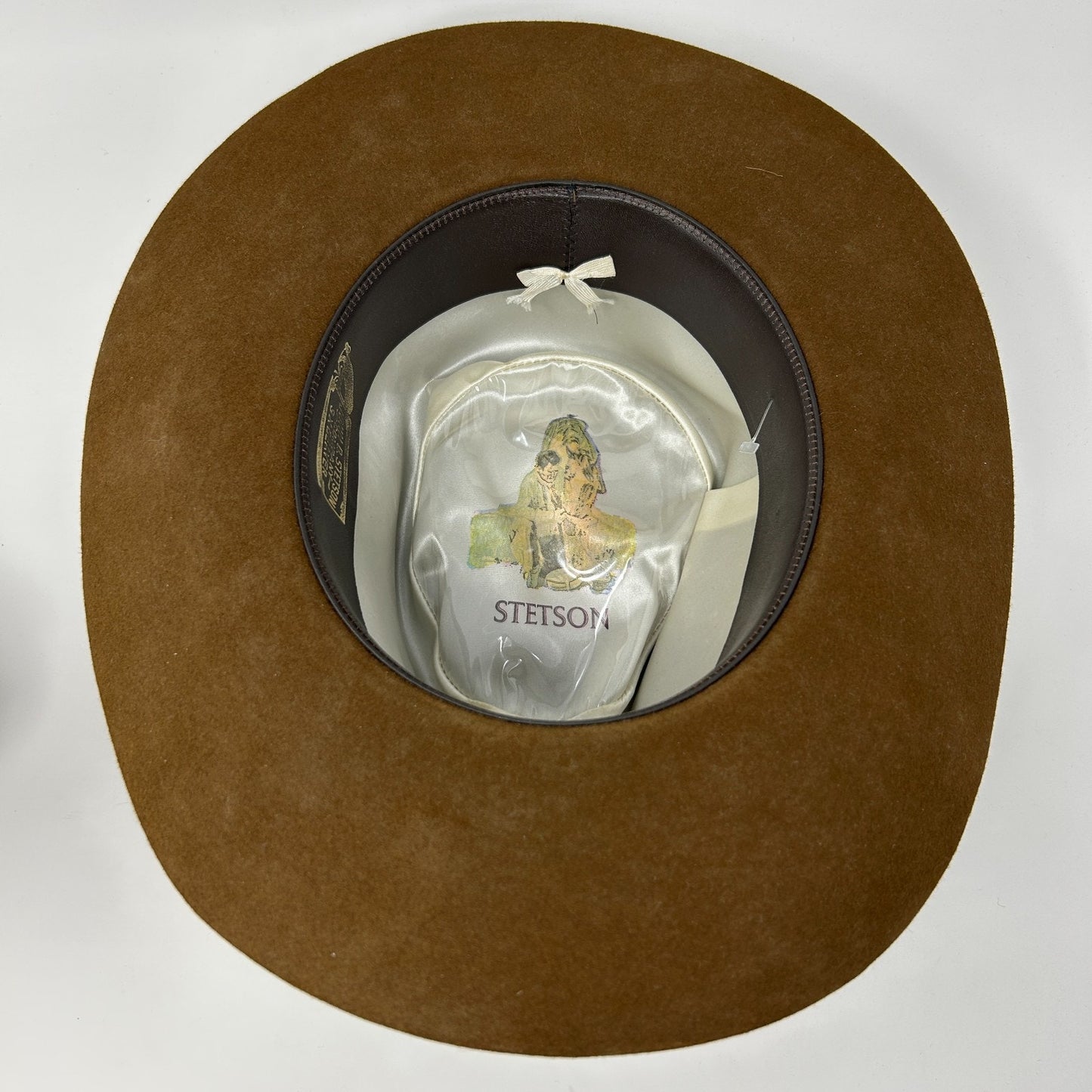 John B Stetson Company 3X XXX Beaver Cowboy Hat Western 3 Inch Brim Brown 6 7/8