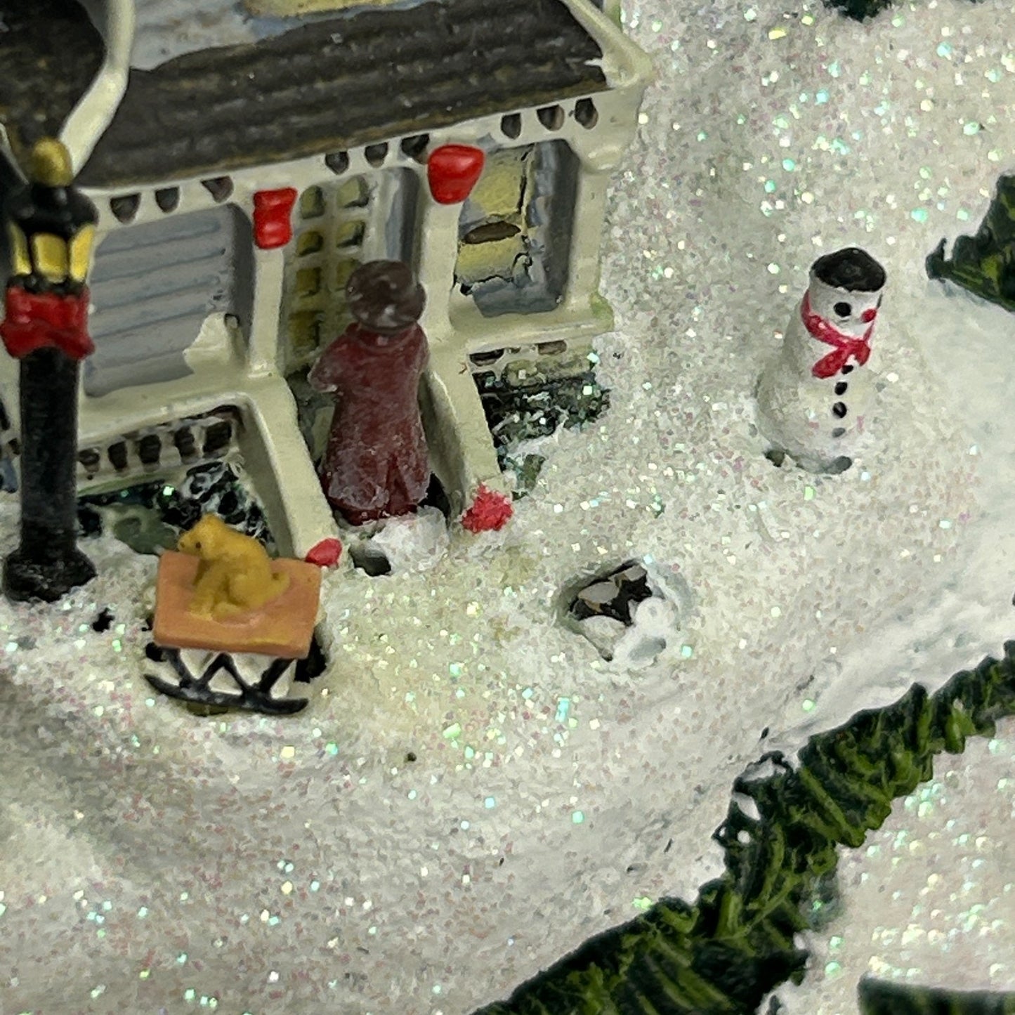 Vintage Thomas Kinkade Village Christmas Illuminated Wreath Hawthorne Light 2005 - Neon Vintage