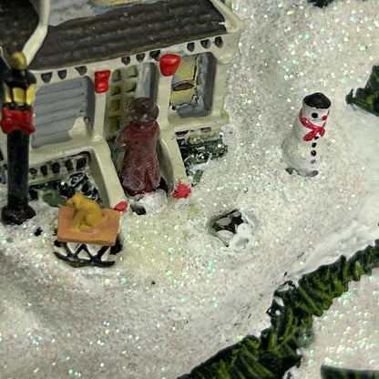 Vintage Thomas Kinkade Village Christmas Illuminated Wreath Hawthorne Light 2005 - Neon Vintage