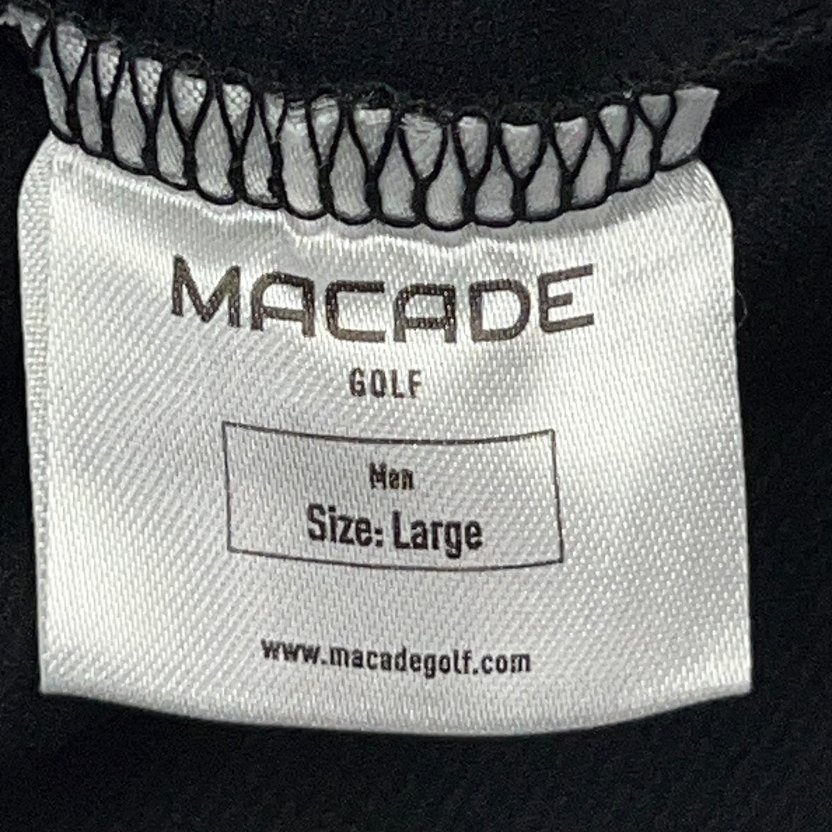 Macade Golf Heath Bomber Henley Shirt Mens L Large Black Short Sleeve Stretch