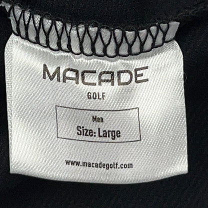 Macade Golf Heath Bomber Henley Shirt Mens L Large Black Short Sleeve Stretch