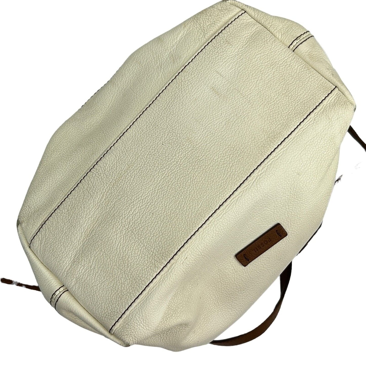 Bolso bandolera grande de piel granulada Keely de Fossil en color blanco hueso para mujer