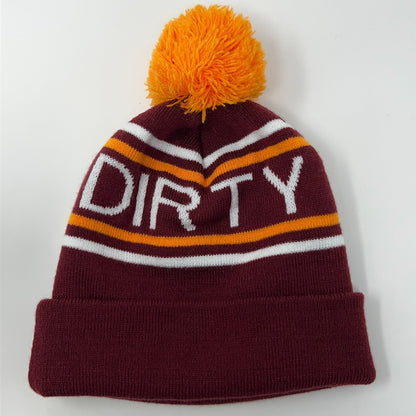Dirty Heads Cuffed Pom Pom Beanie Toque Winter Hat Red Reggae Rock Band