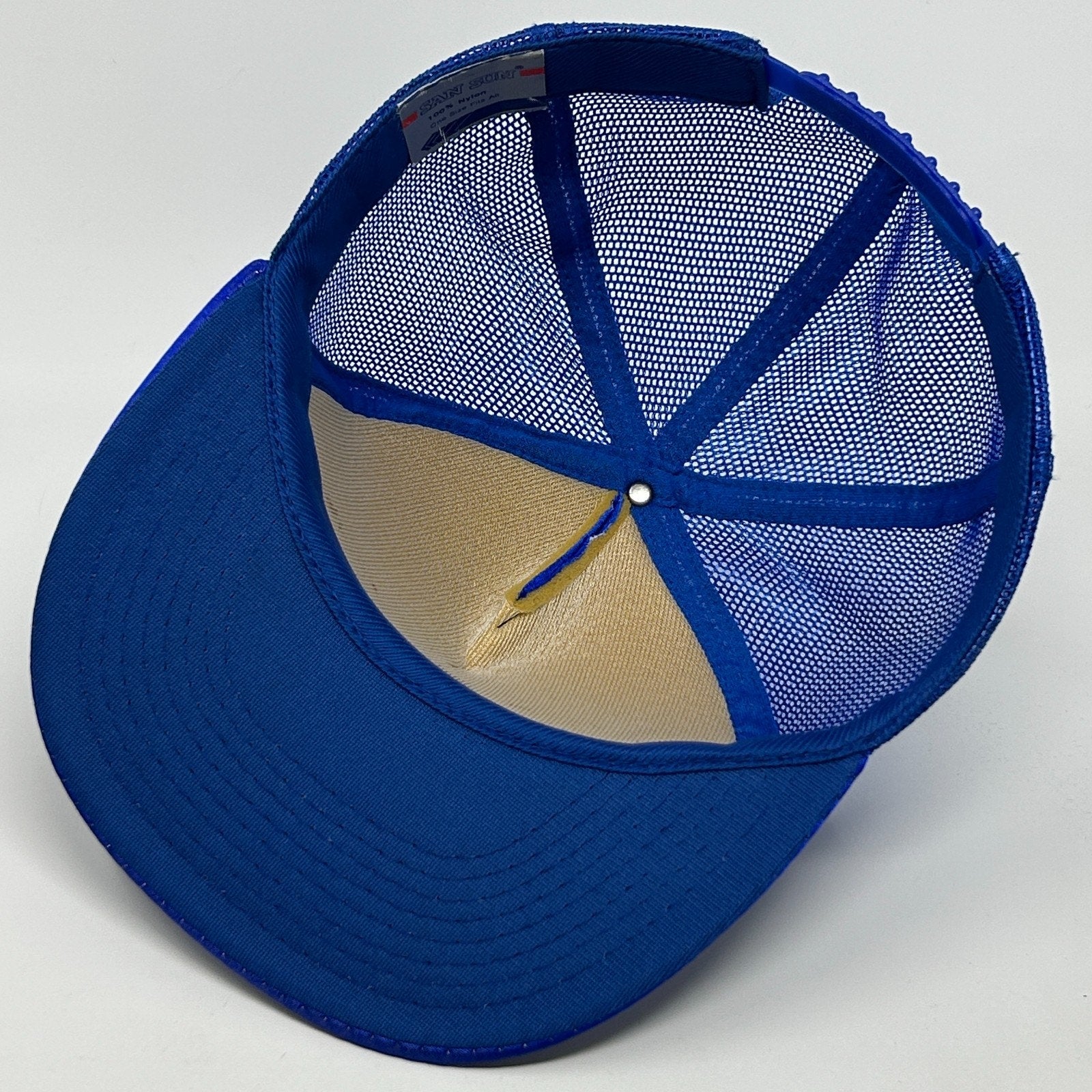 Vintage 80s Frehner North Las Vegas Trucker Hat Baseball Cap Mesh Snapback Blue - Neon Vintage