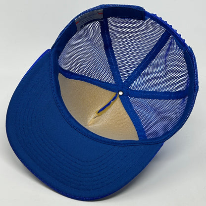 Vintage 80s Frehner North Las Vegas Trucker Hat Baseball Cap Mesh Snapback Blue - Neon Vintage