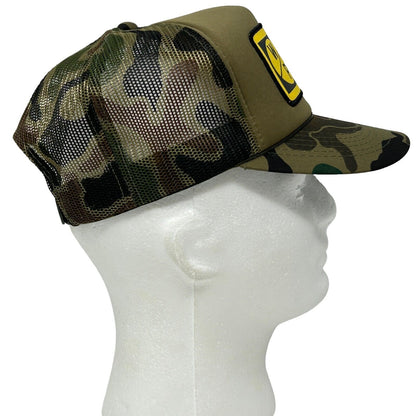 Western Pipeline Trucker Hat Vintage 80s Green Camouflage Snapback Baseball Cap