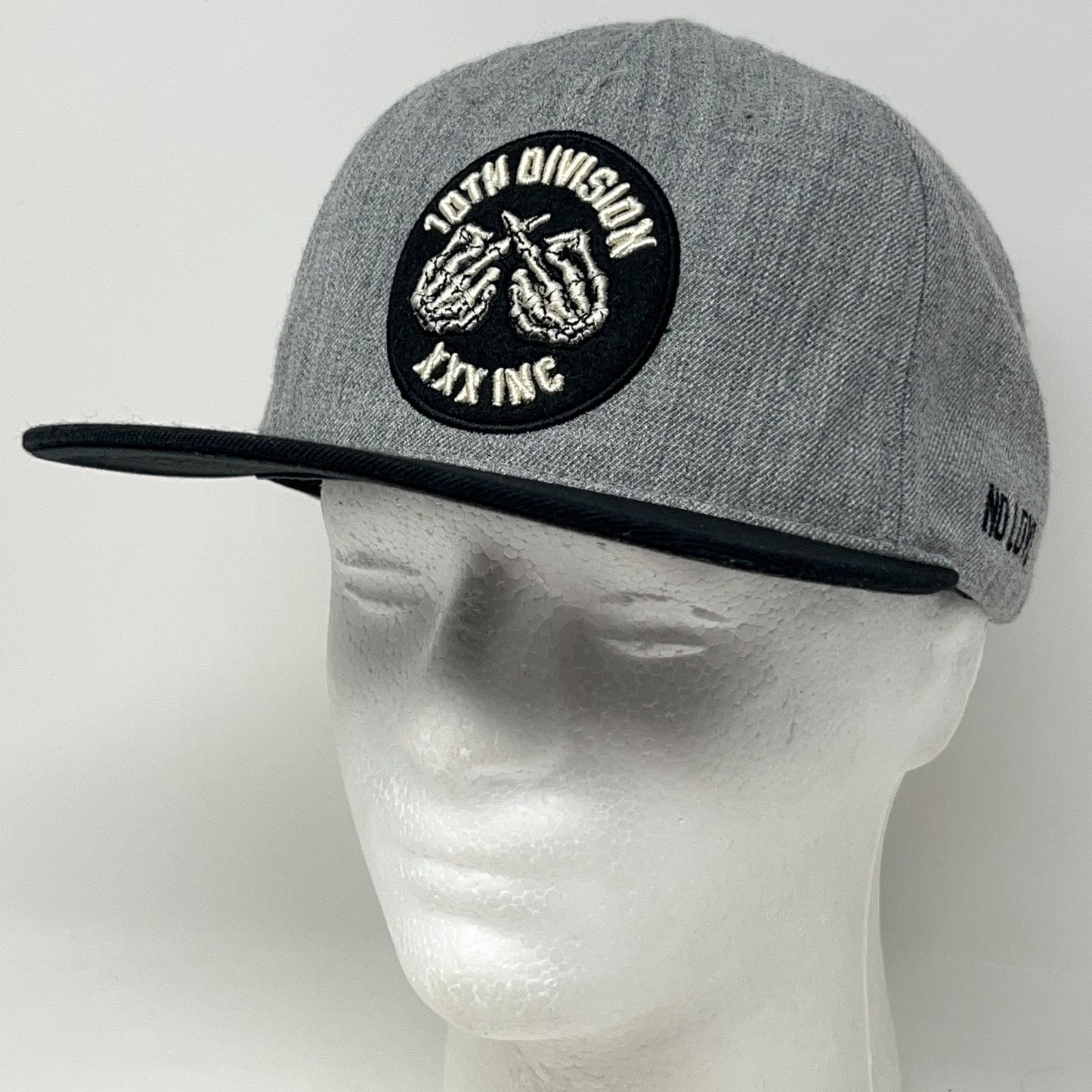 10.Deep 10th Division XXX Inc No Love Hat Baseball Cap Wool Blend Snapback Grey