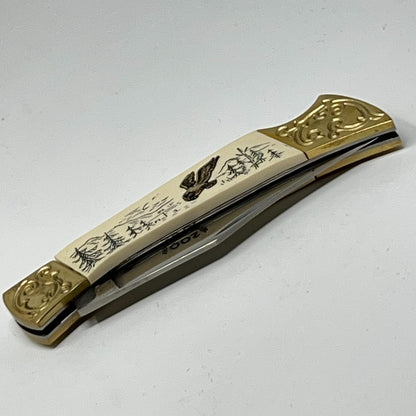 Vintage Bald Eagle Pocket Folding Knife American International Mint Japan
