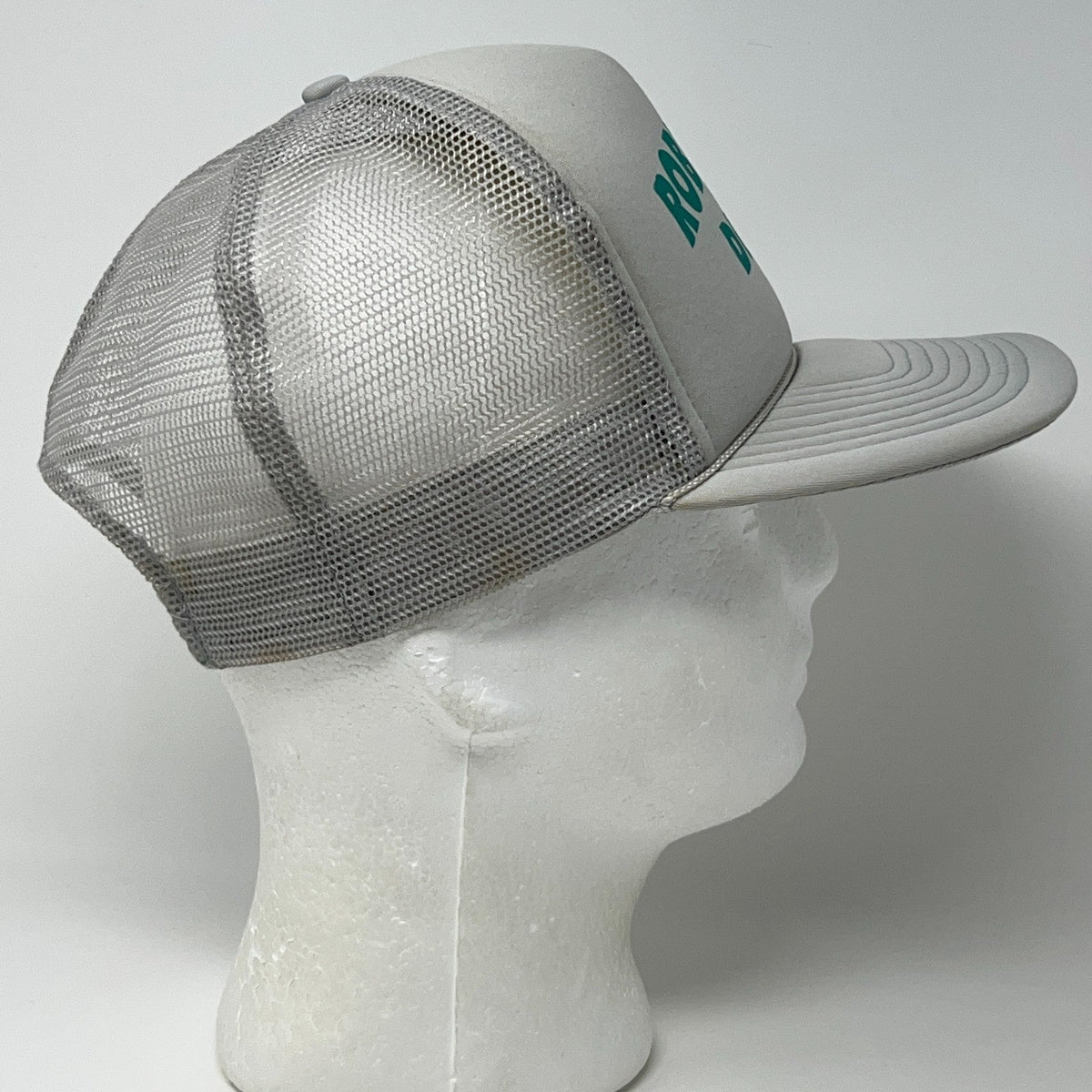 Vintage Robertson Drago Funeral Home Trucker Hat Gray Rope Snapback Baseball Cap