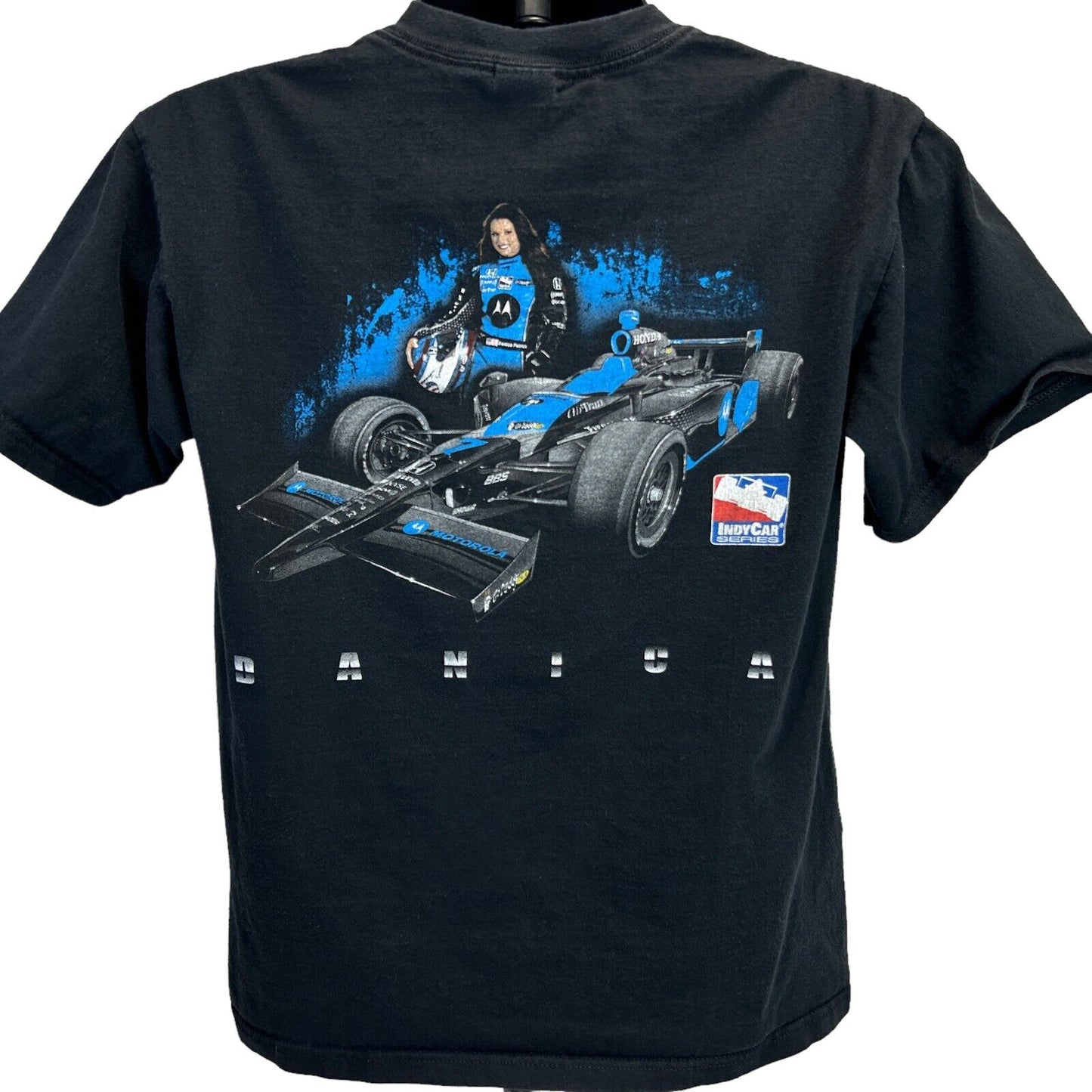 Camiseta Danica Patrick IndyCar mediana de carreras de Indianápolis Indy 500 para hombre, color negro