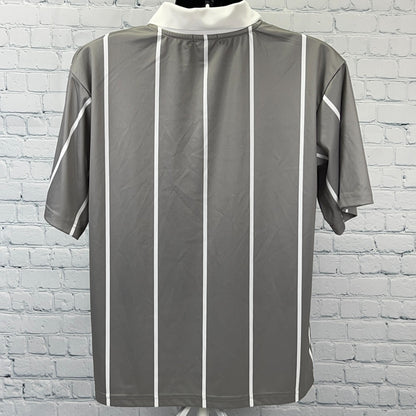 Honda Racing HRC Jersey Polo Shirt Gray Striped Auto Motorsports Unisex M Medium