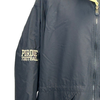 Chaqueta con capucha vintage de fútbol de los Purdue Boilermakers 2XL Champion 90s para hombre, color negro