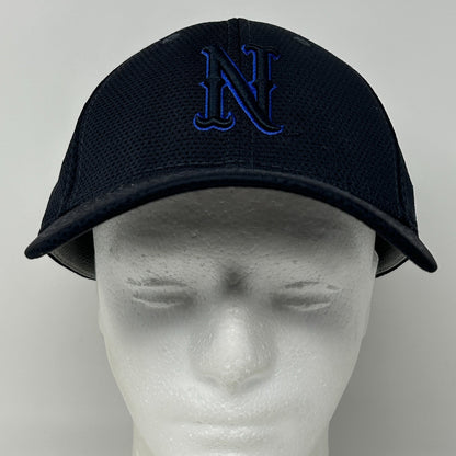 UNR Wolf Pack Hat Baseball Cap Nevada Reno 6 Panel New Era Blue Flex Fitted L-XL - Neon Vintage