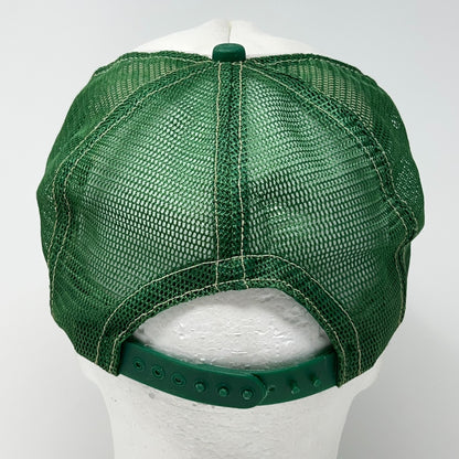 Vintage 80s Happy Days Smokeless Tobacco Trucker Hat Baseball Cap Snapback Green