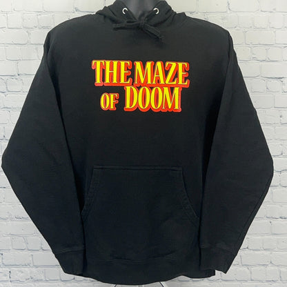 The Maze of Doom Hoodie L Large Black Hooded Sweatshirt Long Sleeve Pocket