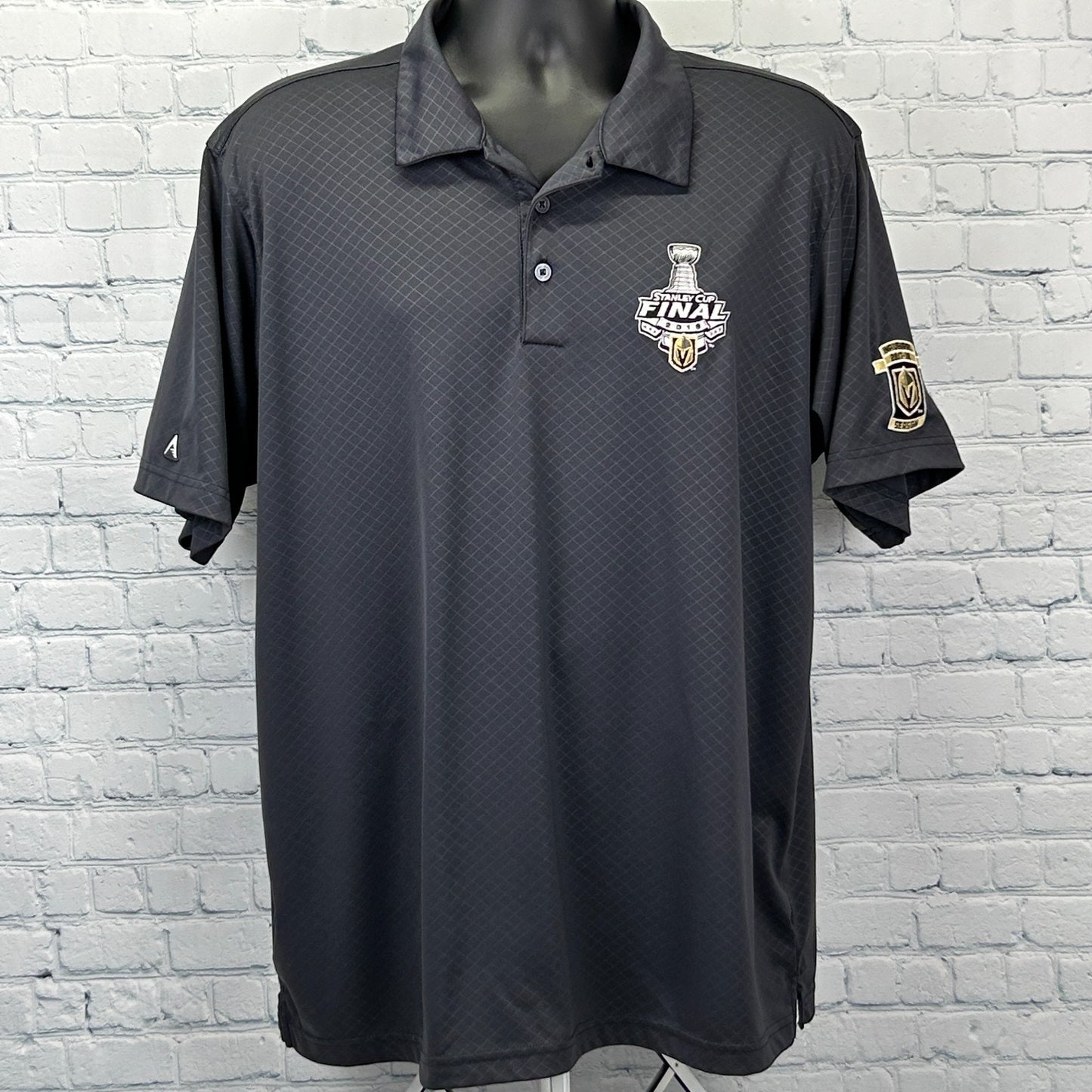 Las Vegas Golden Knights 2018 Stanley Cup Polo Shirt Antigua Black XL X-Large